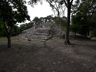 Excavated Temple at Edzna - edzna mayan ruins,edzna mayan temple,mayan temple pictures,mayan ruins photos